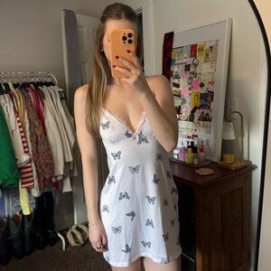 Vintage Soft Pink Butterfly Slip Dress